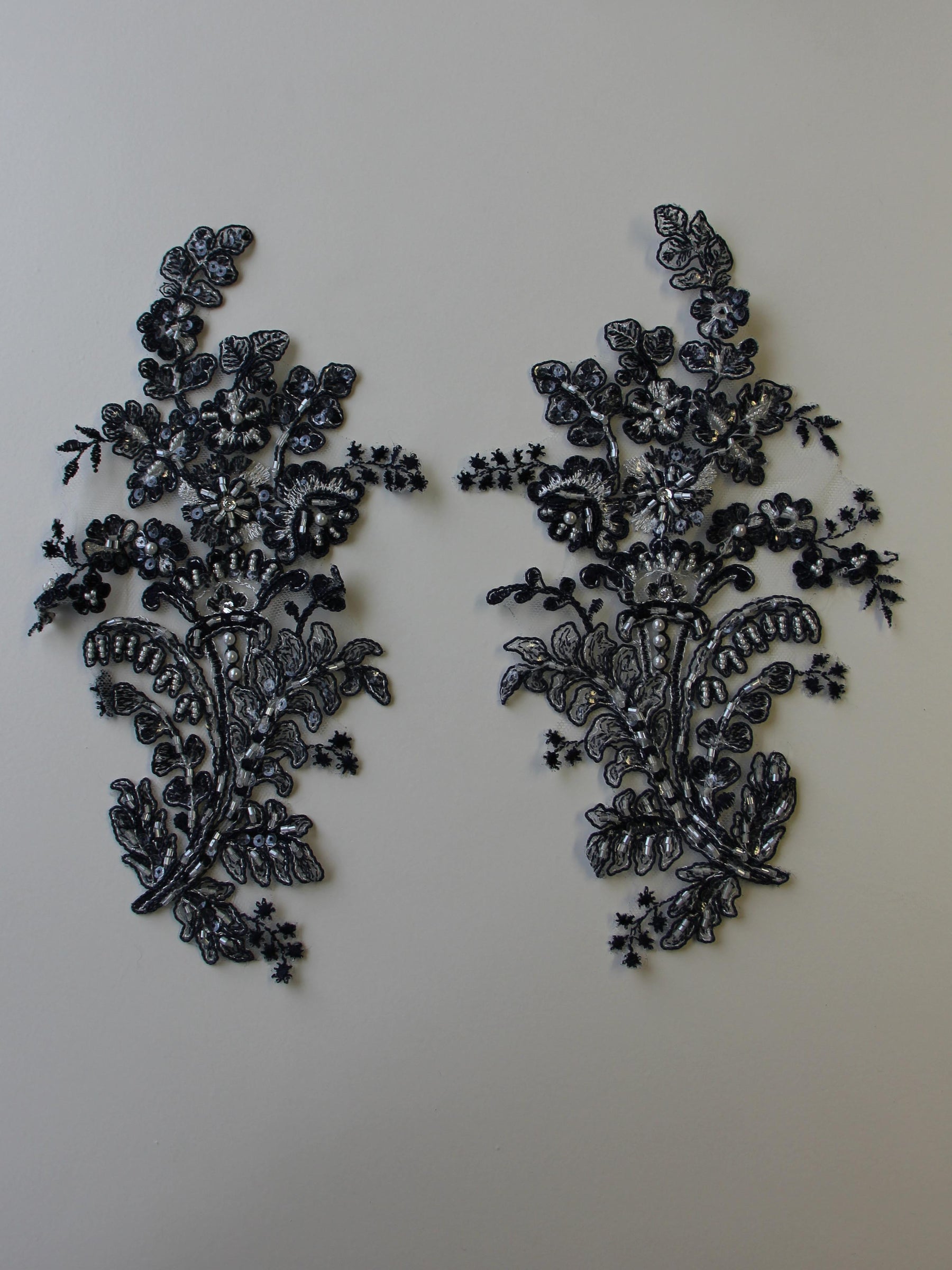 Navy Corded Lace Appliques - Mona