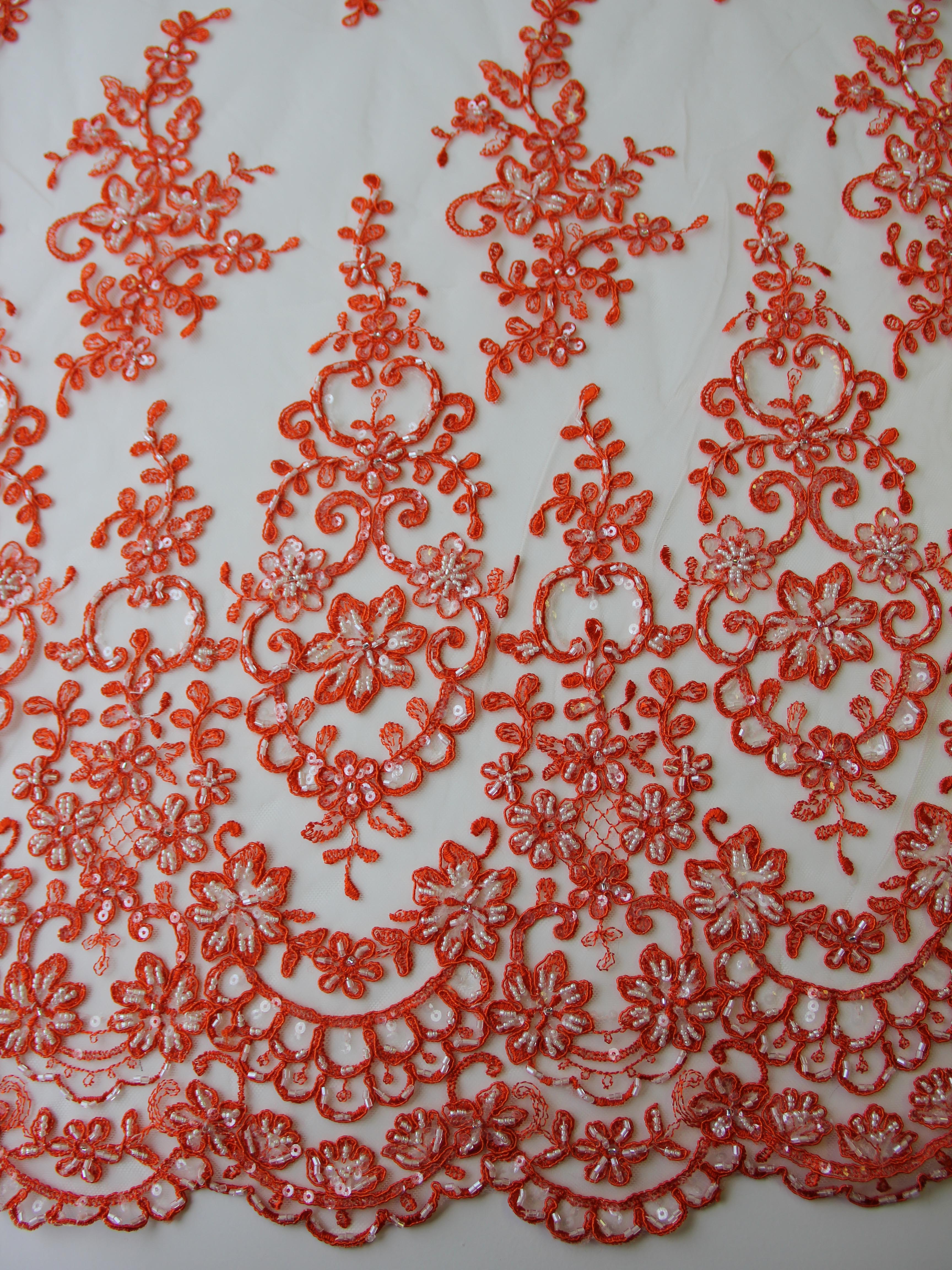 Orange Lace for Dressmaking - Alexandra