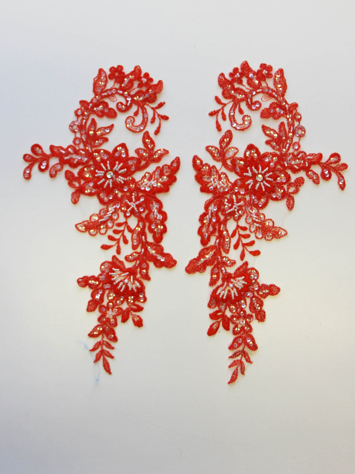 Fresh Orange Beaded Lace Appliques - Annabelle