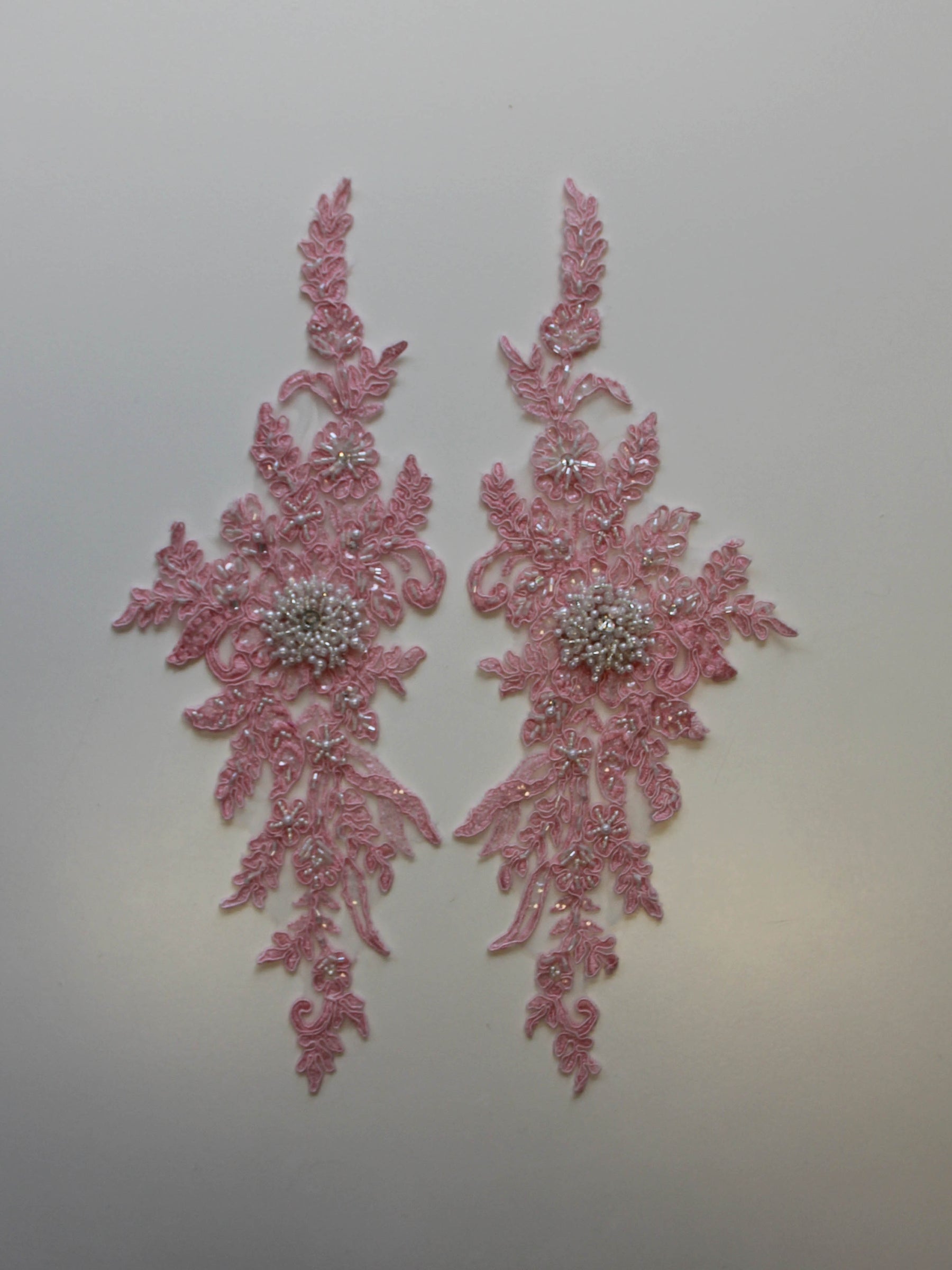 Peony Pink Corded Lace Appliques - Utah