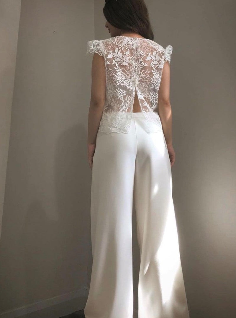Ivory Embellished Embroidery Lace Jazz