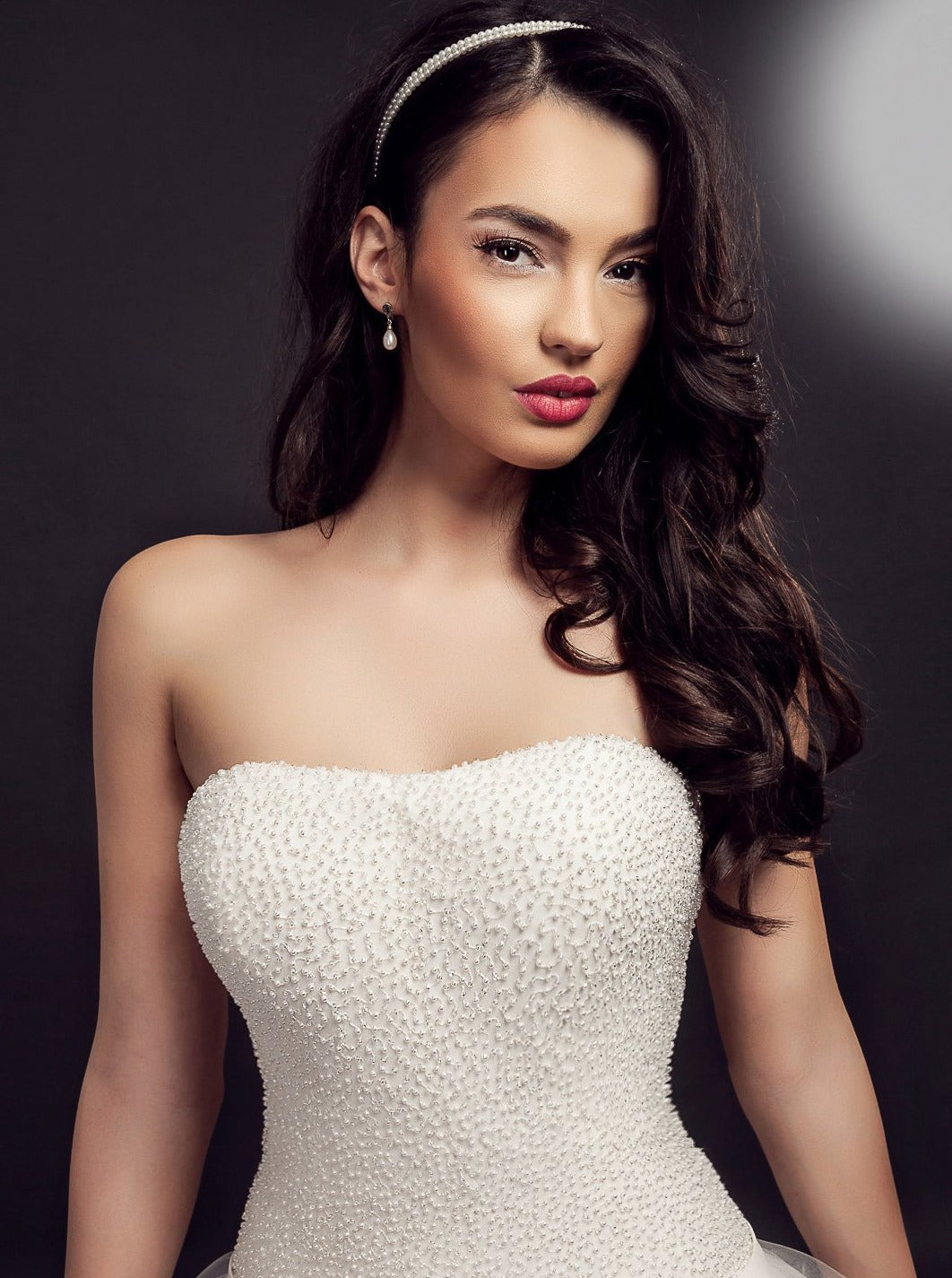 White Beaded Georgette - Mallory