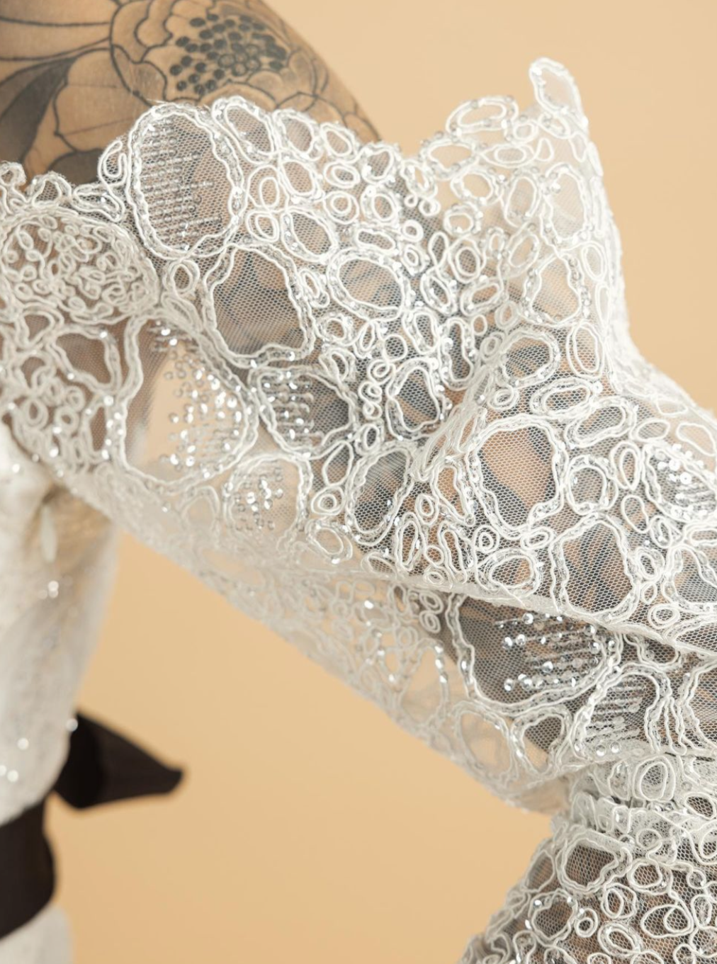 Ivory Corded Lace - Raven