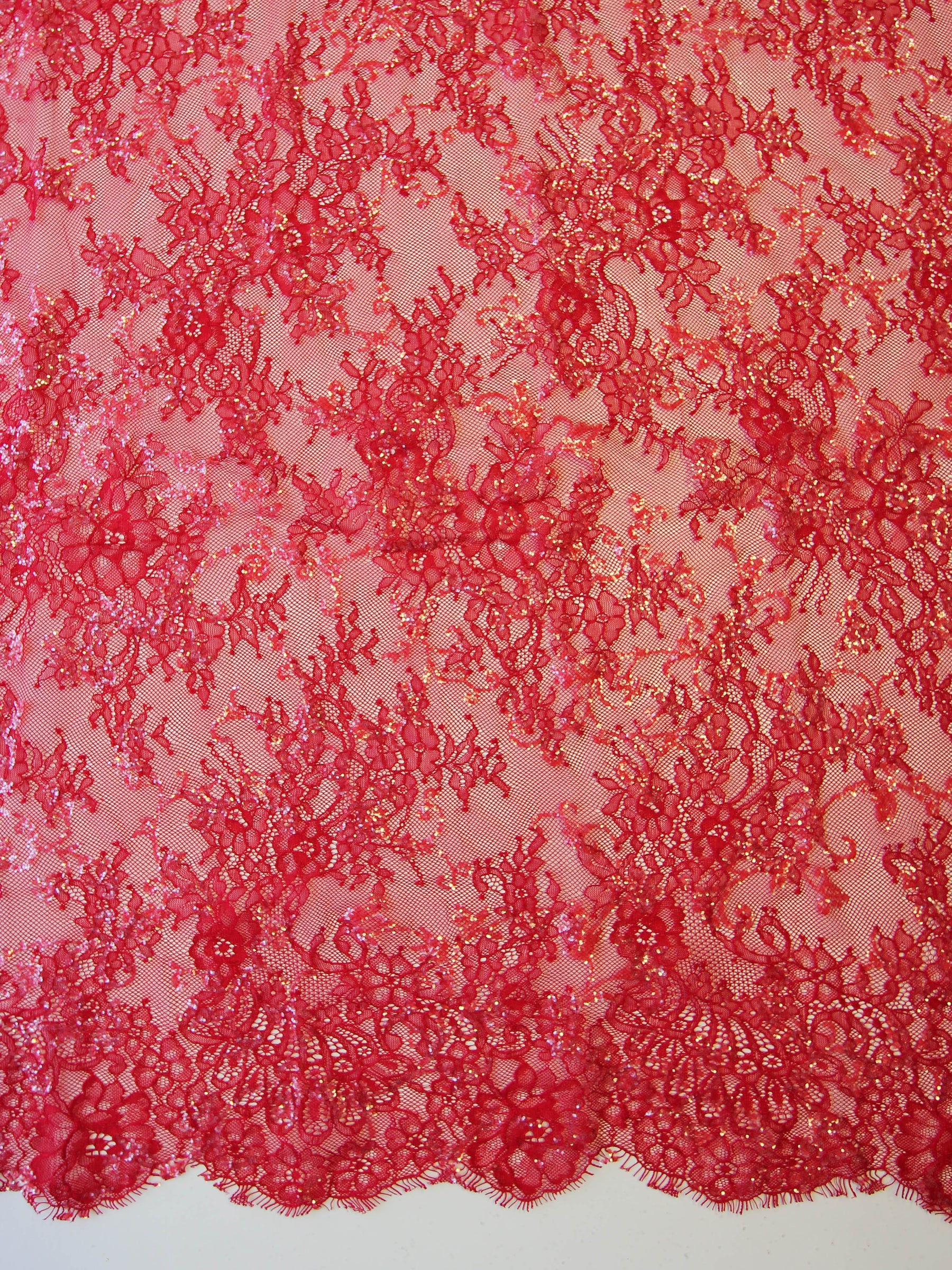 Red Raschel Lace - Honor