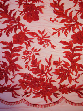 Red Embroidery Lace - Gaynor