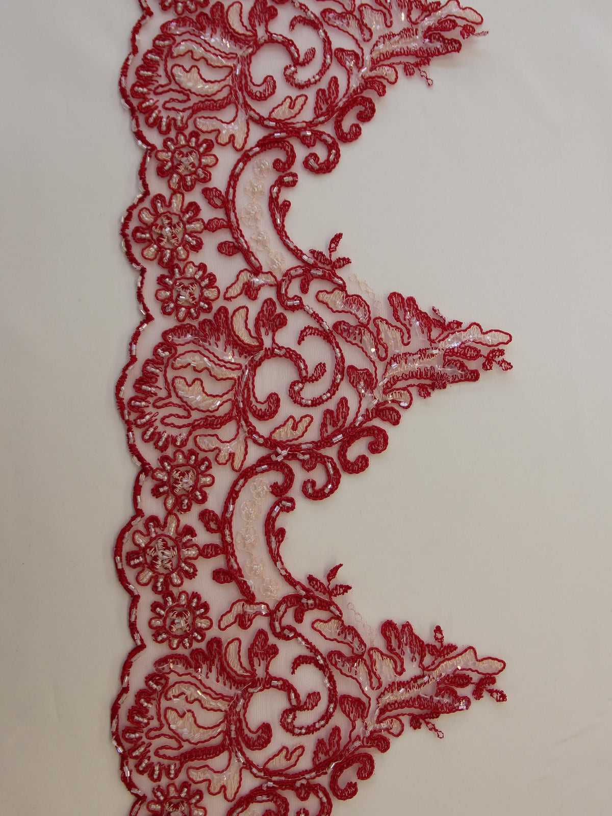 Tulip Red Lace Trim - Jessica