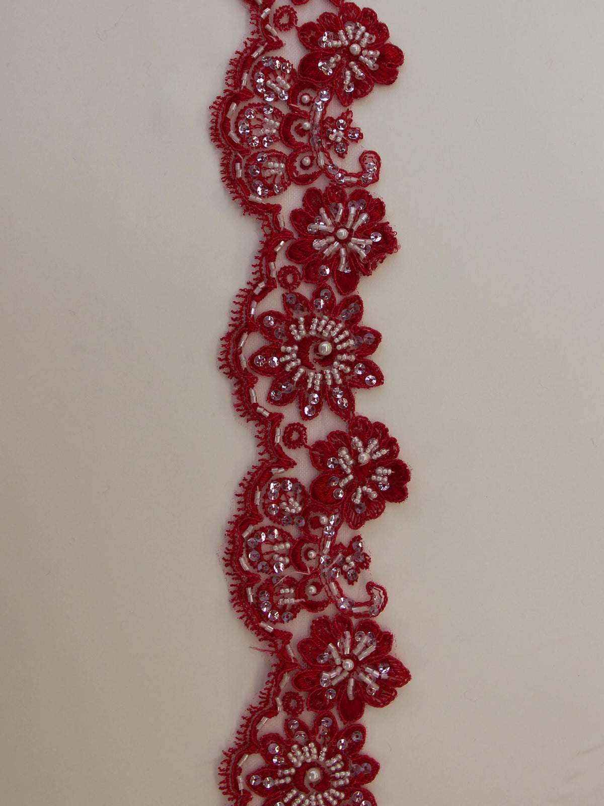 Tulip Red Lace Trim - Sheila