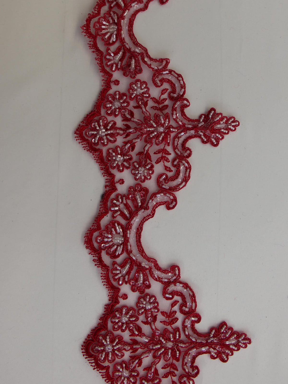 Tulip Red Lace Trim - Sophia