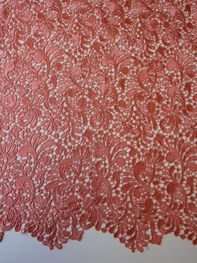 Salmon Pink Guipure Lace - Theresa