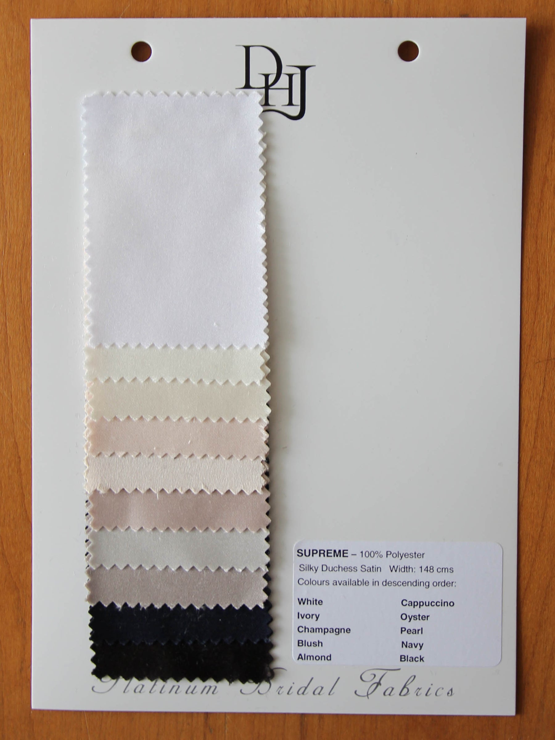 Sample Card of Polyester Satin – Supreme