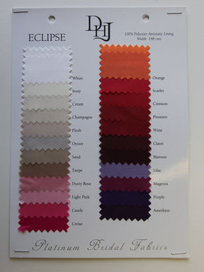 Sample Card of Polyester Anti-Static Lining - Eclipse