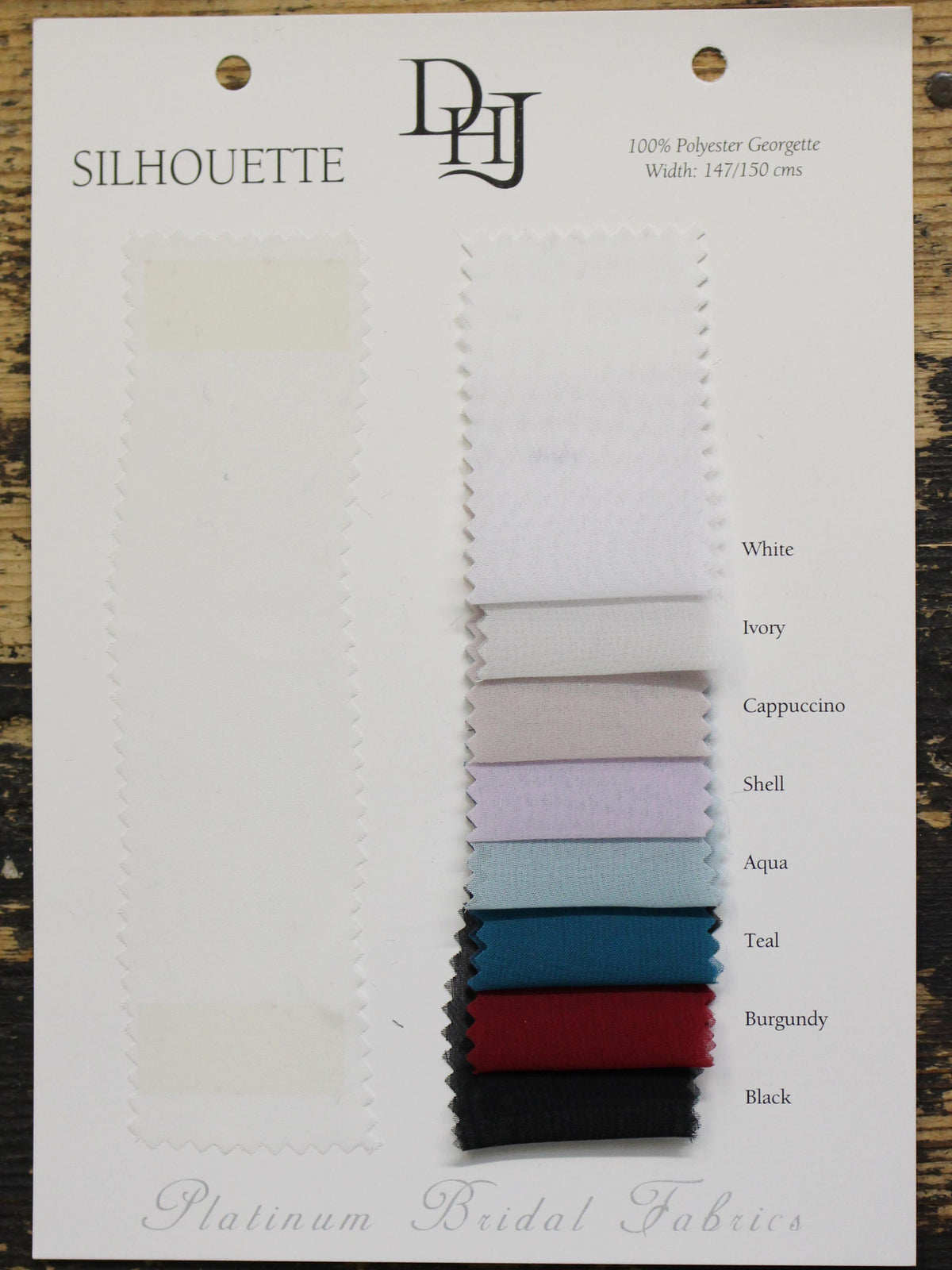 Sample Card of Polyester Georgette - Silhouette