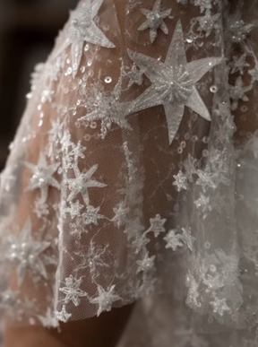 Stunning design Alabaster Beaded lace Sequins on Tulle Fabric