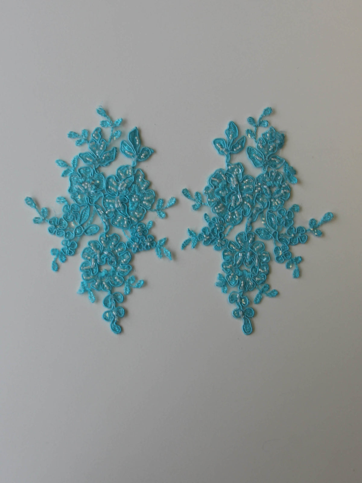 Paradise Blue Beaded Lace Appliques - Sophia