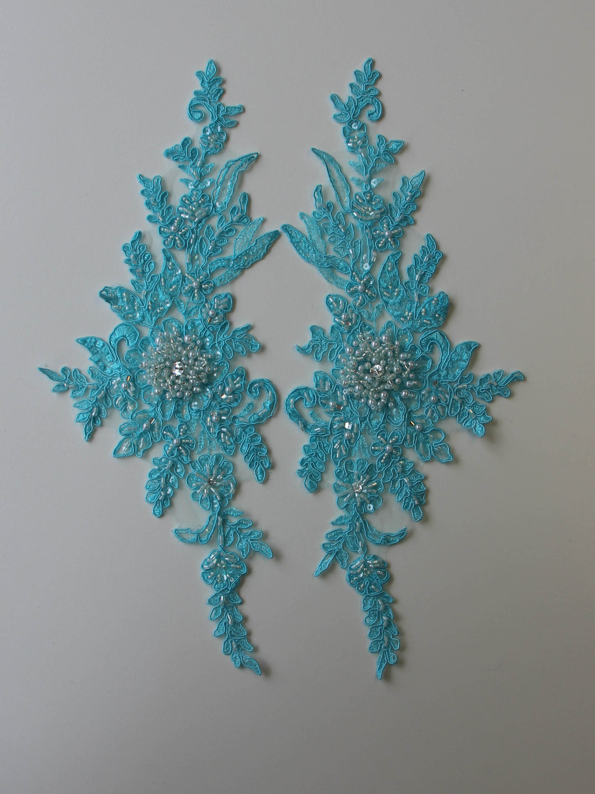 Paradise Blue Corded Lace Appliques - Utah