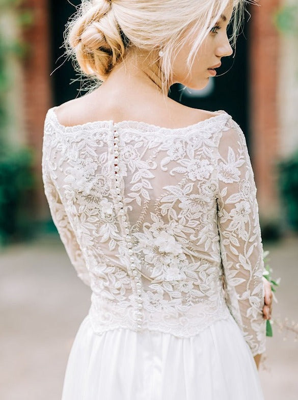 Ivory Embroidered Lace - Violina