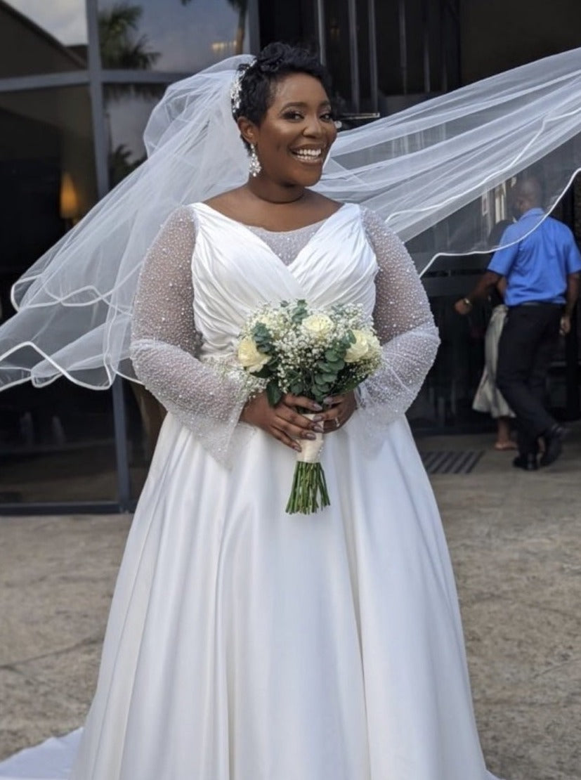 Ivory Embellished Bridal Fabrics Tulle - Pascale Ivory Embellished Bridal Fabrics Tulle - Pascale