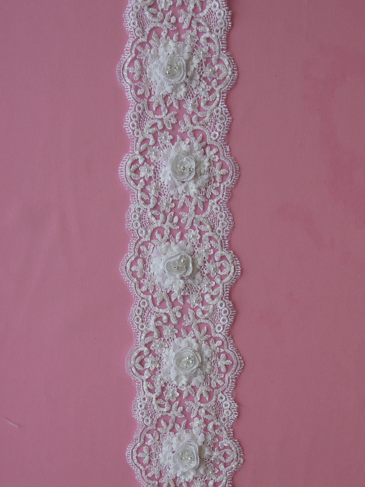 White Flower Lace Trim - Clematis