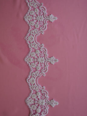 White Beaded Lace Trim - Sophia