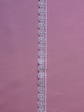 White Embroidered Lace Trim - Tiffany