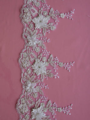 White Flower Lace Trim - Naomi