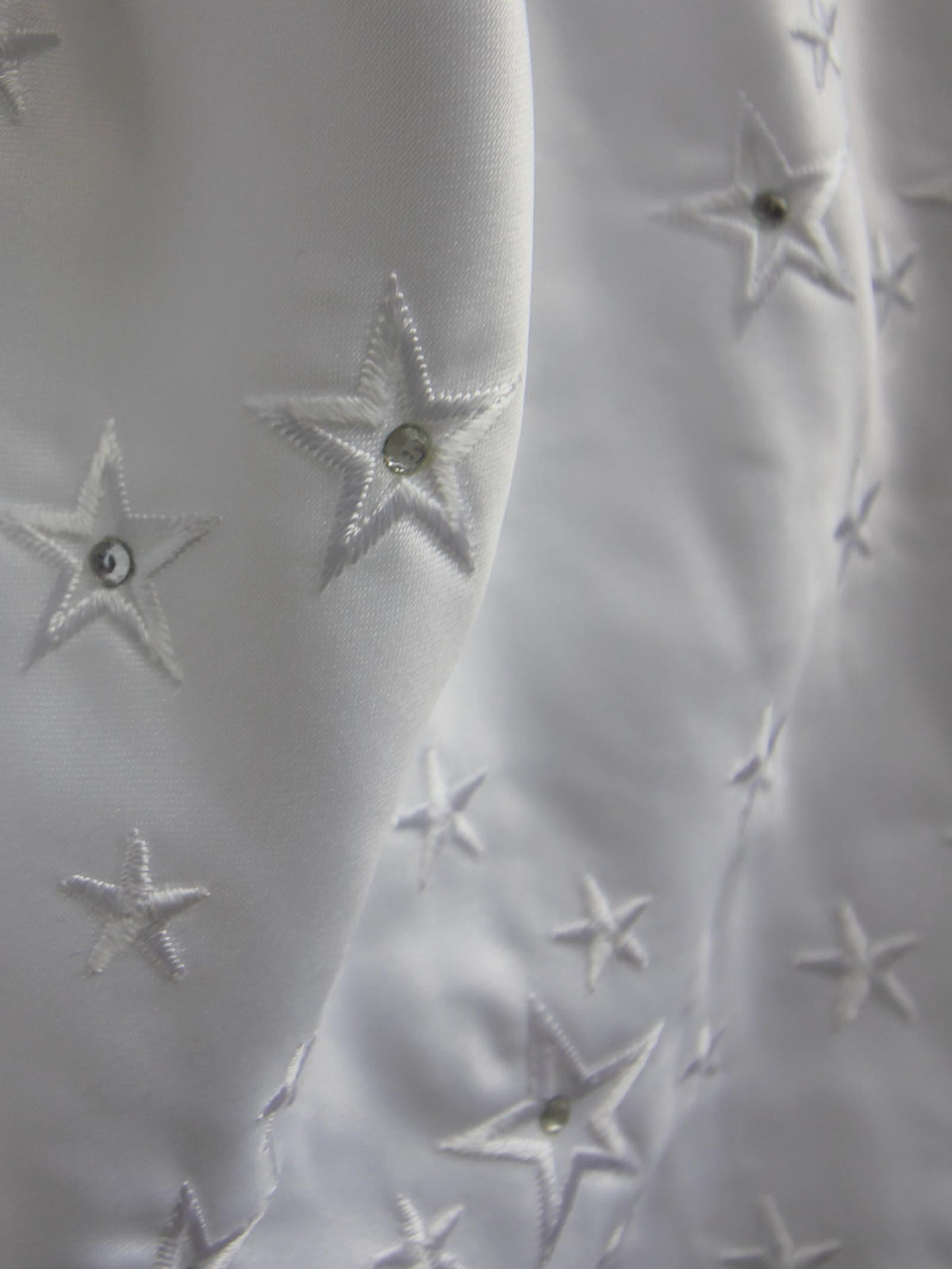 White Embroidered Satin - Planet