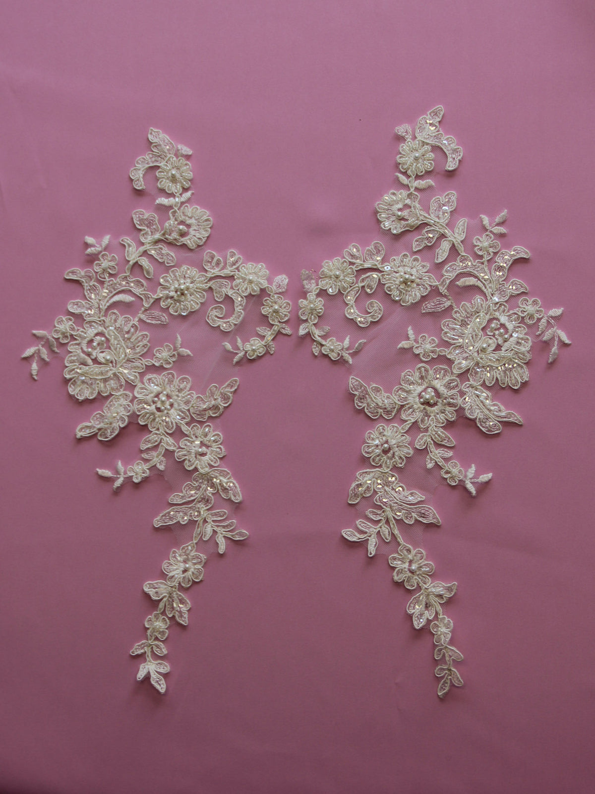 Ivory Corded Lace Appliques - Wisteria