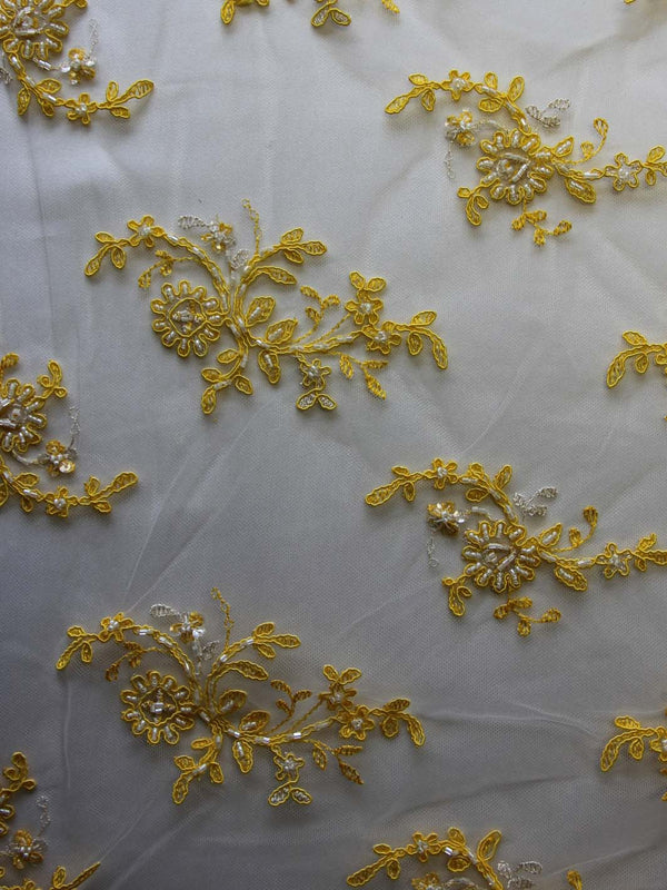 Yellow Ruffle Pattern Lace Yellow Lace - Jessica